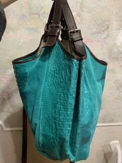 Новая Сумка шопер итальянская бирюза