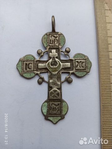 Крест большой серебряный 18 в эмали