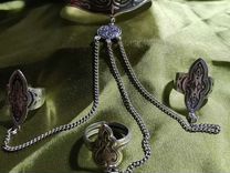 Старинное серебро слейв браслет