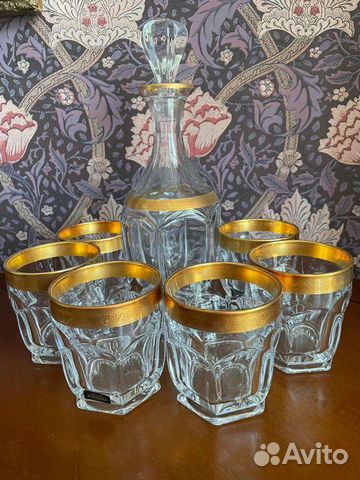 Графин с бокалами под виски хрусталь, Bohemia