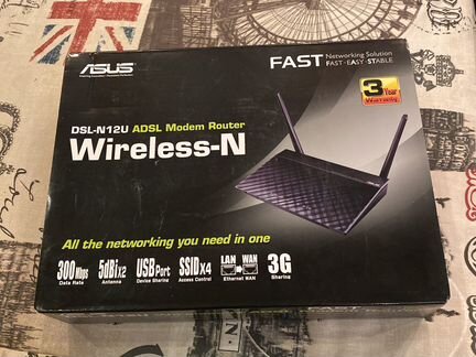 Asus DSL-N12U absl modem router wirelees-N300