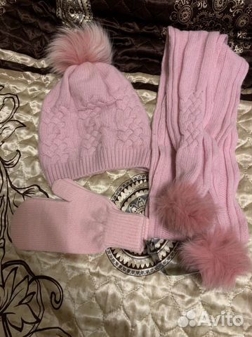 Набор шапка, шарф и варежки