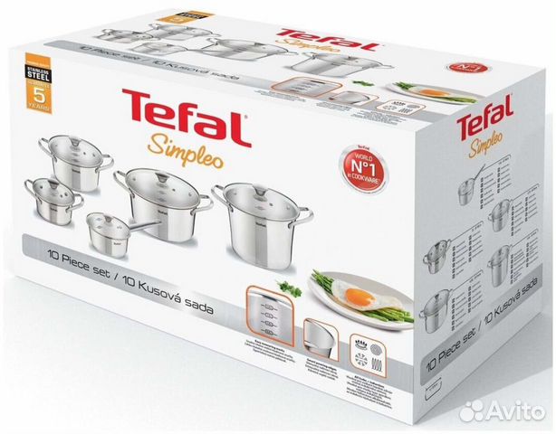 Набор посуды Tefal Simpleo 10 предметов B907SA74