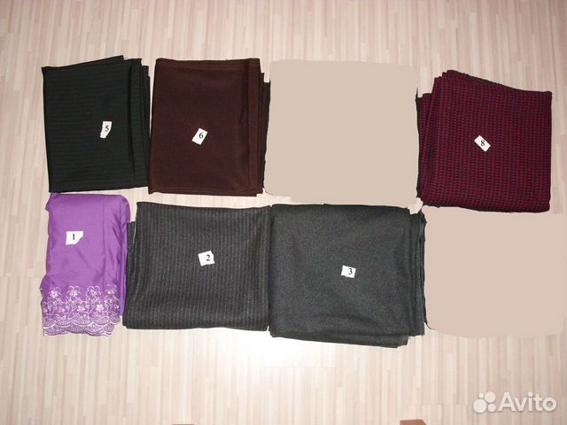 Отрезы ткани шерсть, хлопок