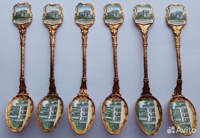 Ложки чайные эмаль. Кисловодск. СССР