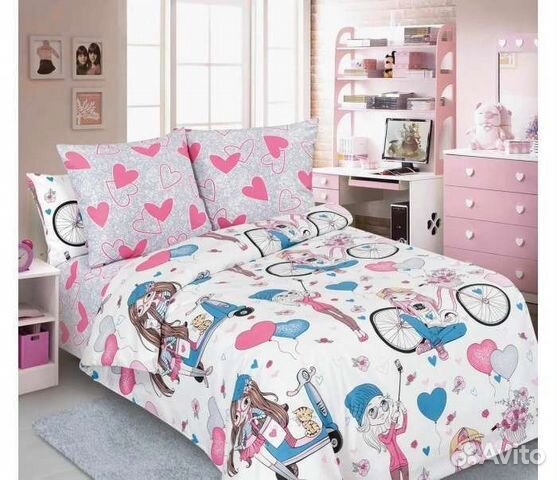 Белье постельное 1,5 сп, поплин, хлопок 100