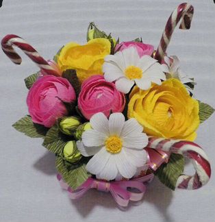 Букетик-торт «Сластена» с конфетами. Подарок