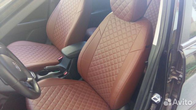 Чехлы Автопилот LADA Vesta темнокоричневые+Ромб