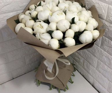 Букет белых пионов 5 9 11 15 18 с доставкой