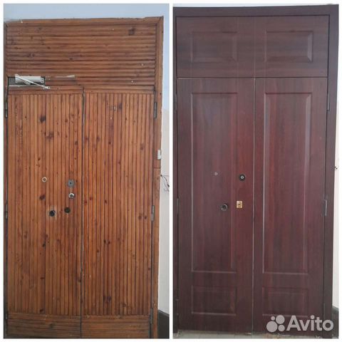 Ремонт входных дверей,отделка панелями мдф