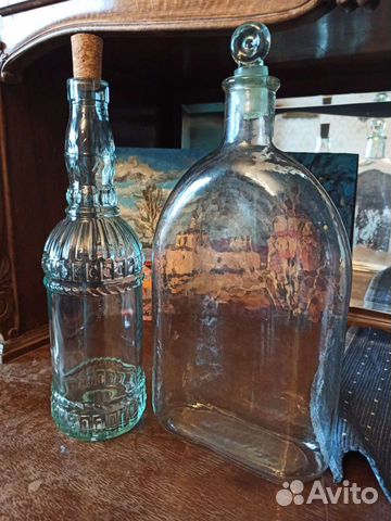 Бутылка декоративная старинная с пробкой