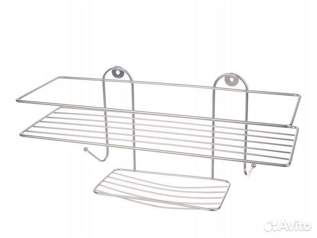 Полка прямая с мыльницей (33*12*17, 17*8.5 см) хро