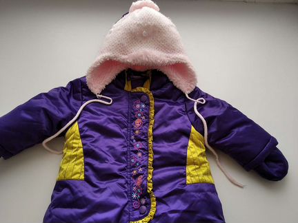 Комбинезон Детский и Шапка осень 0-7 мес