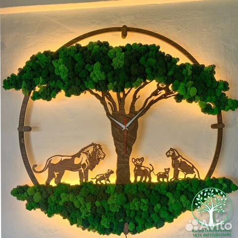 Панно картина фитостена панель стабилизирован мох