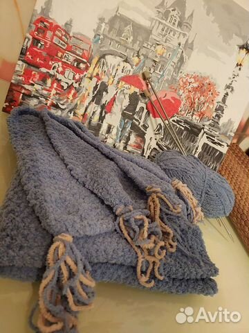 Плюшевый плед в коляску для новорождённого