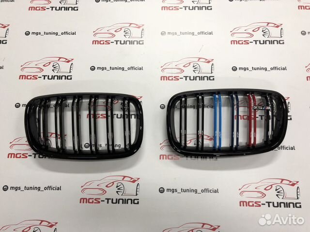 Решетка в BMW Х5 е70 в стиле Х5 М с триколором