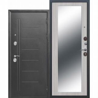 Входная дверь Троя серебро с зеркалом 10 см