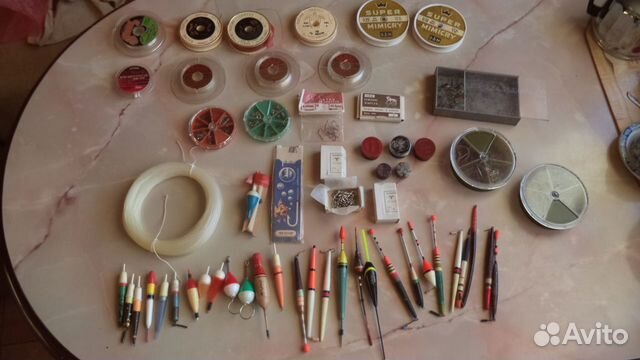 Леска, поплавки, крючки, катушки СССР, Франция