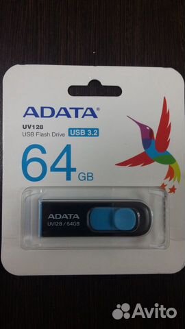 Флешка USB adata Black/Blue 64GB