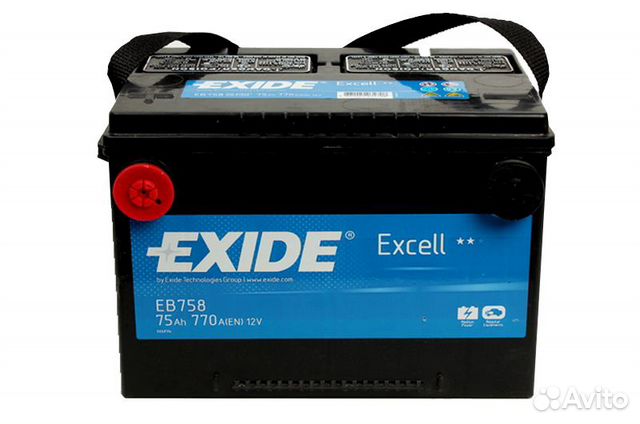 Аккумулятор Exide Excell eb758 75а/ч боковые клемы