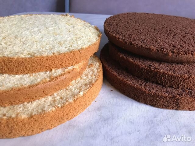 Бисквит весом 900г, Коржи для торта