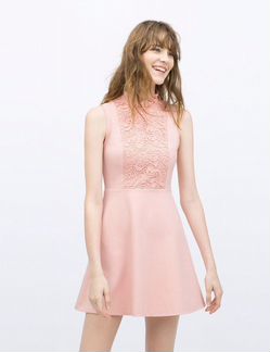Платье Zara,L, новое розовое кружево