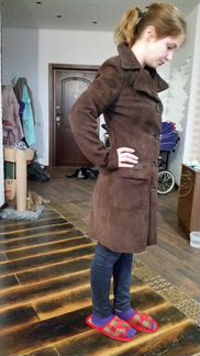 Пальто замша шоколад