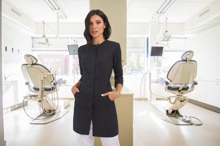 Медицинский халат черный 