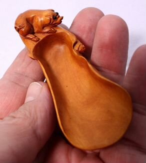 Совочек Свинья - Самшит ручная работа Окимоно ru07