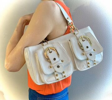 Новая Сумка Roberto Cavalli Freedom белая кожа