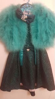 Blumarine изумруд платье,накидка,ободок 8 лет