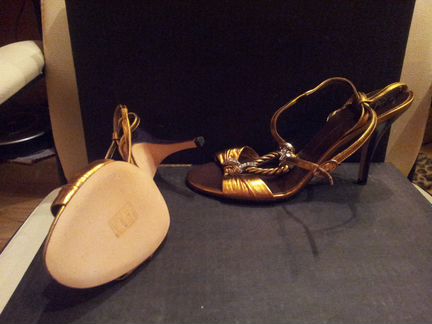 Бронзовые босоножки Guiseppe Zanotti