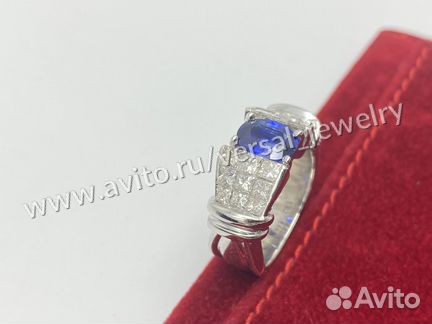 Золотое Кольцо с Сапфиром и бриллиантами