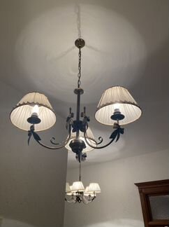 Люстра из латуни с 3 светильниками