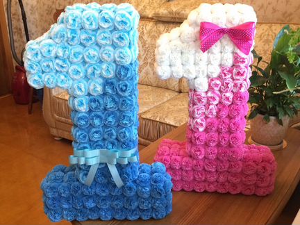 Объемная цифра один 1 (единичка) на день рождение