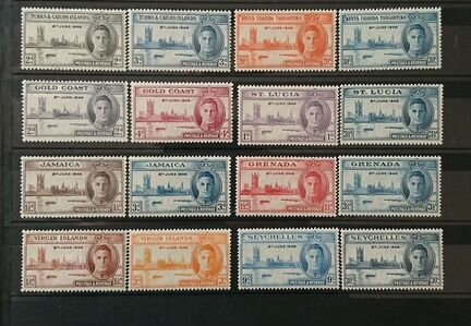 Британские Колонии, 1946, KG VI Victory, MNH