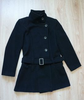 Черное демисезонное пальто