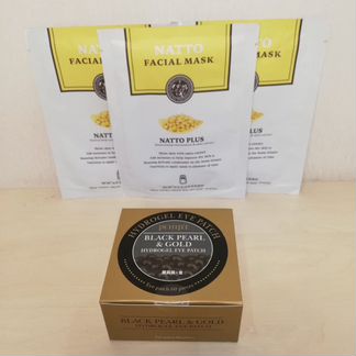Патчи Petitfee с жемчугом. Тканевая маска с нутом