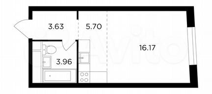 Квартира-студия, 29.5 м², 8/29 эт.
