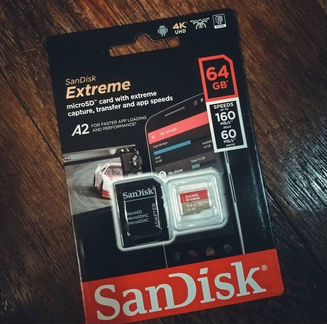 Карта памяти SanDisk Extreme 64 Гб MicroSD