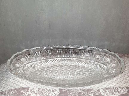 Блюдо ладья менажница хрусталь Новая