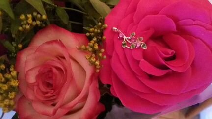 Подвеска из красного золота 585 + цепочка золотая