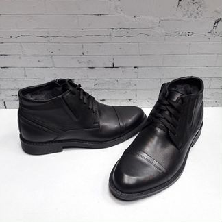 Кожаные мужские ботинки натуральный мех (40-45)