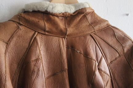 Дубленка пэчворк унисекс мех oversize бомбер