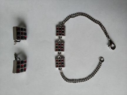 Серьги и браслет бижутерия