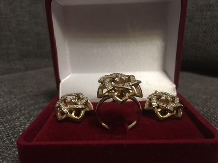 Золотой комплект бриллиант