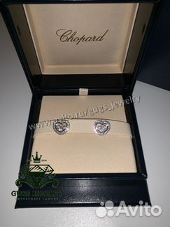 Серьги chopard icons heart с бриллиантами