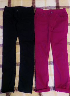 Джинсы бордовые 13-14лет