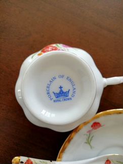 Чайное трио Porcelain of England Royal Crown