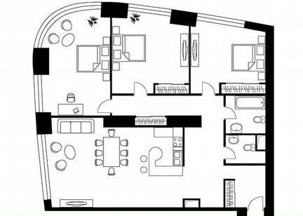 3-к квартира, 144 м², 42/56 эт.